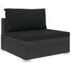 Patio Furniture Sets 5 Piece Garden Lounge Set With Cushions Poly Rattan Black