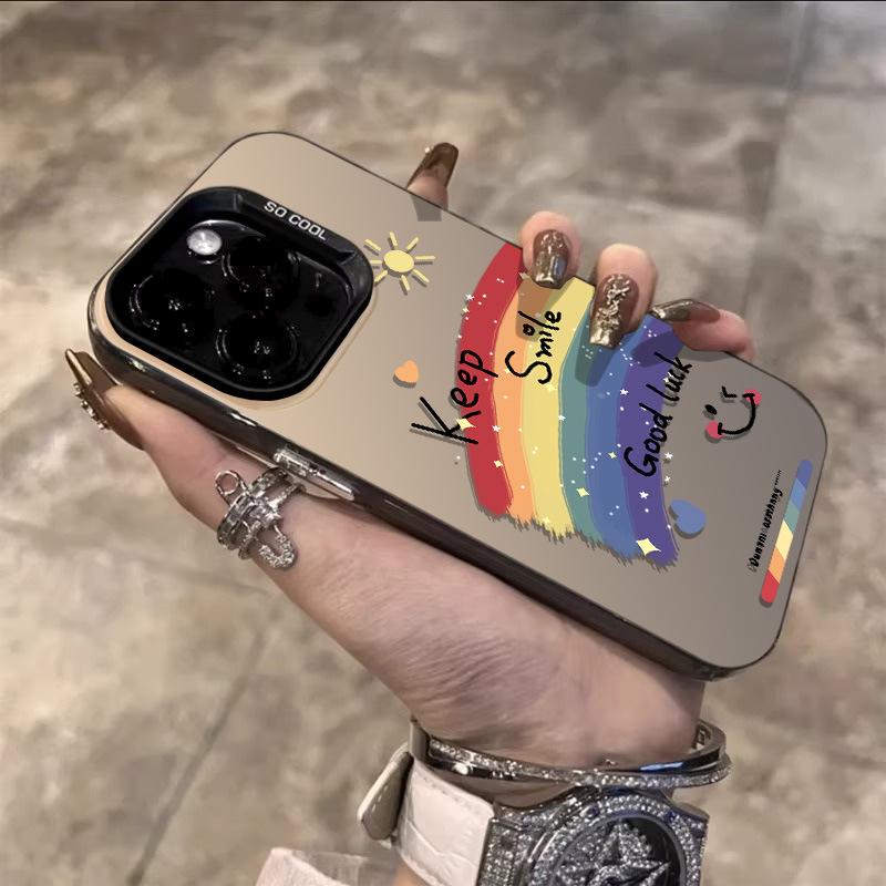 Applicable to Apple 11 mobile phone case iphone11plus new 11promax cute 11 fresh rainbow smile