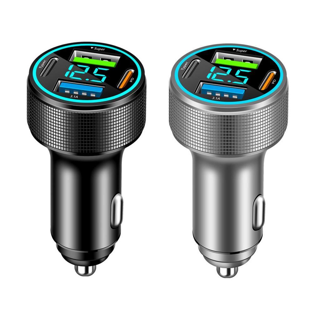 

4 Ports USB Type C Car Charger Super Fast Charging PD30W QC3.0 Car Phone Charger 100W Adapter For IPhone чёрный