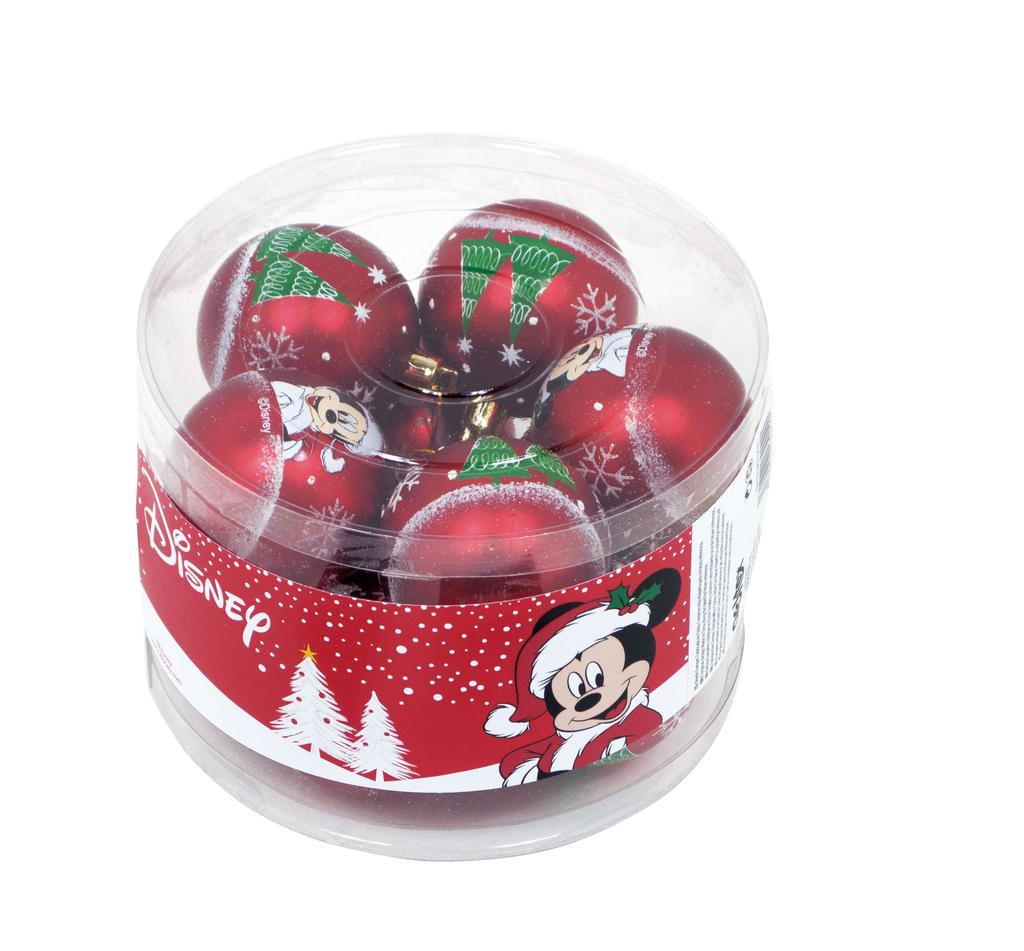 Arditex WD13422 DISNEY-Mickey Pack of 10 Christmas Tree Balls Diameter 6cm
