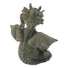 Baby Dragon Reading Book Statue Rainproof Lovely Durable Resin Dragon Sculpture for Garden Wall Office