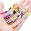 24-48PCS 16G Nipple Rings Straight Barbells Surgical Steel Tongue Rings