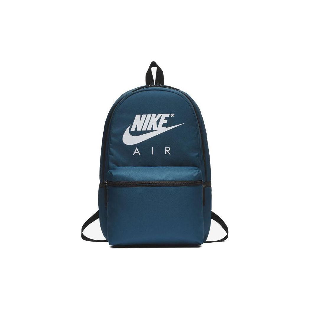 Nike Letter Logo Print Zipper Travel Sports Polyester Backpack Unisex Backpack Blue BA5777-410 Blue