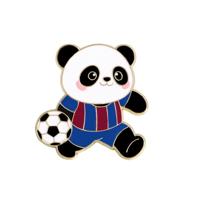 2026 World Cup Panda Football Badge Cute Cartoon Animal Sports Games Souvenir Brooch Pin