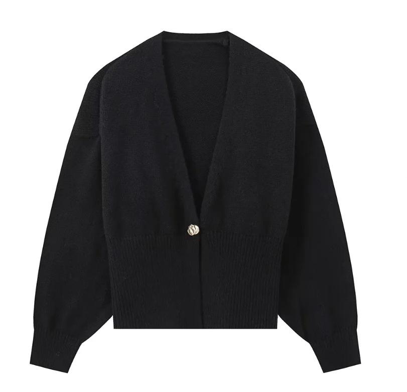 Europäischer & Amerikanischer Damen V-Ausschnitt Knopf Strick Cardigan Pullover - 2025 Mode Bestseller