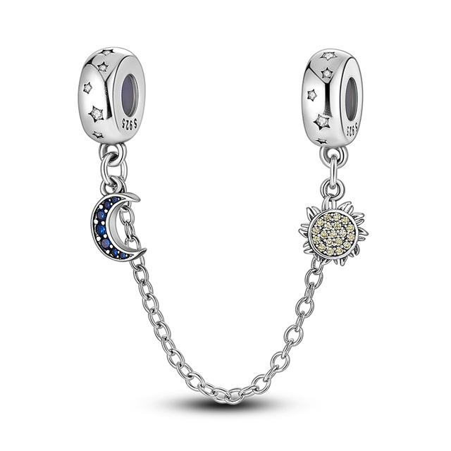 Nový 925 Sterling Silver Sparkling Pav éCrown O Tree Bezpečnostní řetízek Přívěsek Korálky Temperament Náramek Ženy Šperky Dárek