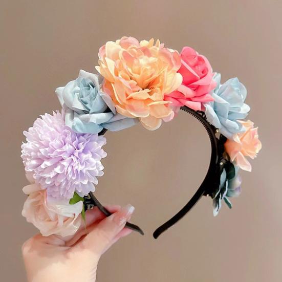 Rutschfestes Blumen-Stirnband für Mädchen, Bequeme, Flexible Haar-Accessoires mit Kunstblumen, Traditionelle Nationale Haarnadel für Hanfu-Party