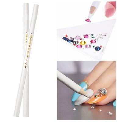 2 Stück Nagelkunst-Wachs-Dotting-Stifte, Nagel-Strasssteine, Edelsteine, leicht aufzuhebendes Maniküre-Werkzeug