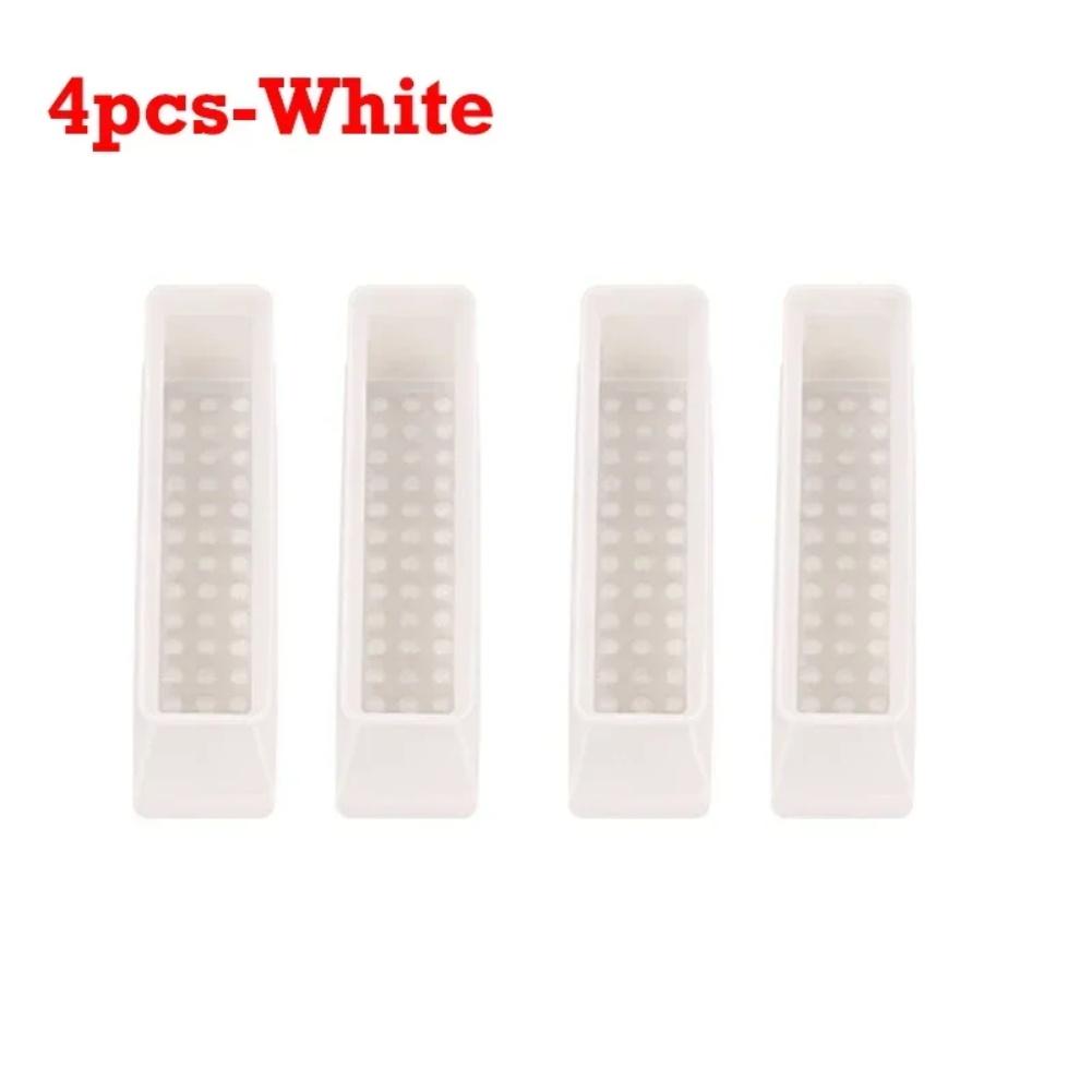 

4pcs/set Silicone Non Slip Furniture Leg Covers Wear Resistant Noise Reduction For Bed Foot Mat Easy Installation білий