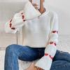 Autumn And Winter Women's Fashion Long Sleeve Loose Spring And Autumn Pullover Top Loose Love Jacquard Sweater