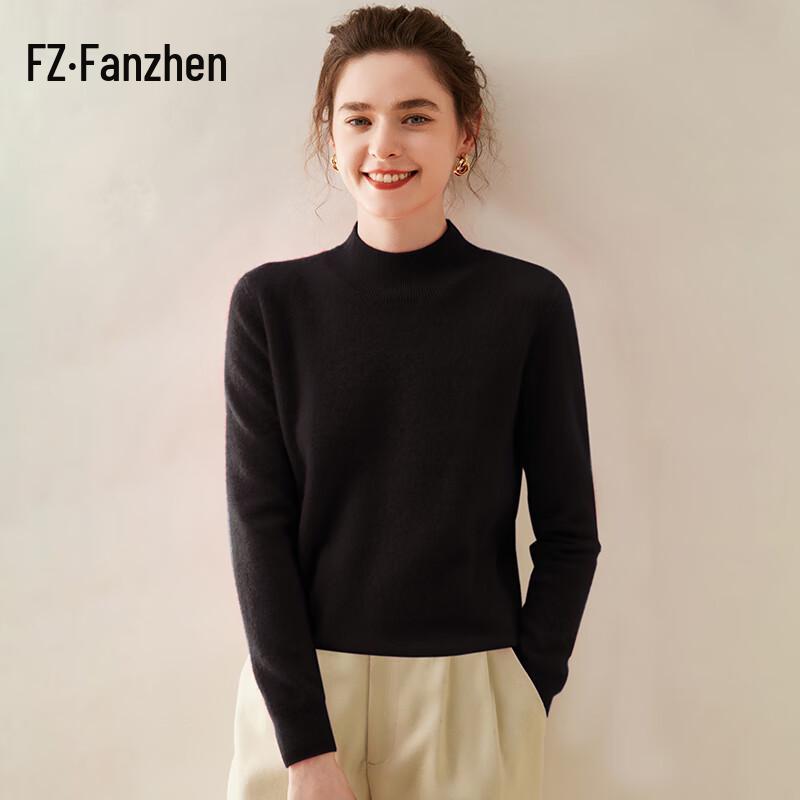 

Женский пуловер Fanzhen из смесовой кашемировой пряжи с воротником-стойкой на осень/зиму 2024 M