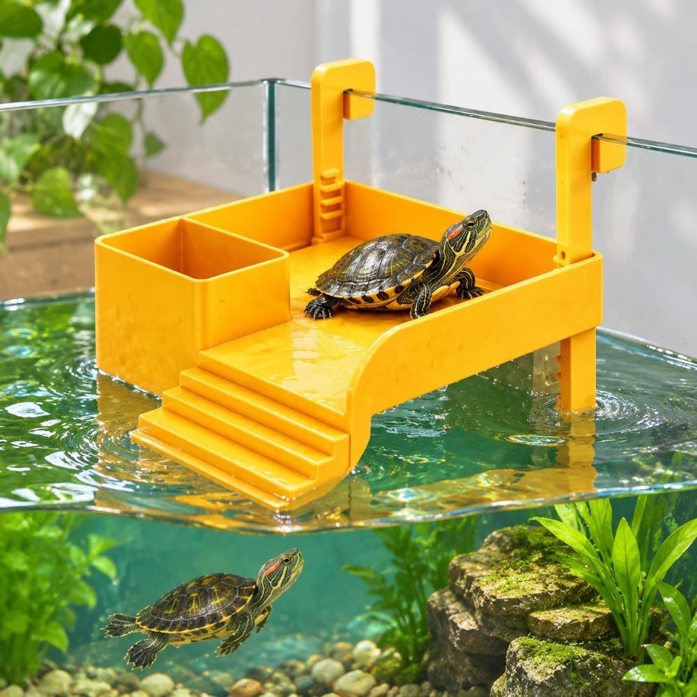 Adjustable Height Turtle Basking Platform Wall Hanging Terrarium Resting Ramp Tank Decoration