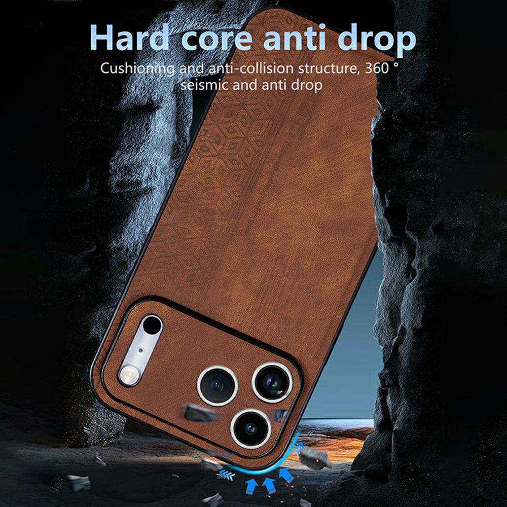 For iPhone 17 Pro Case Protective PU Leather Covered TPU Phone Shell