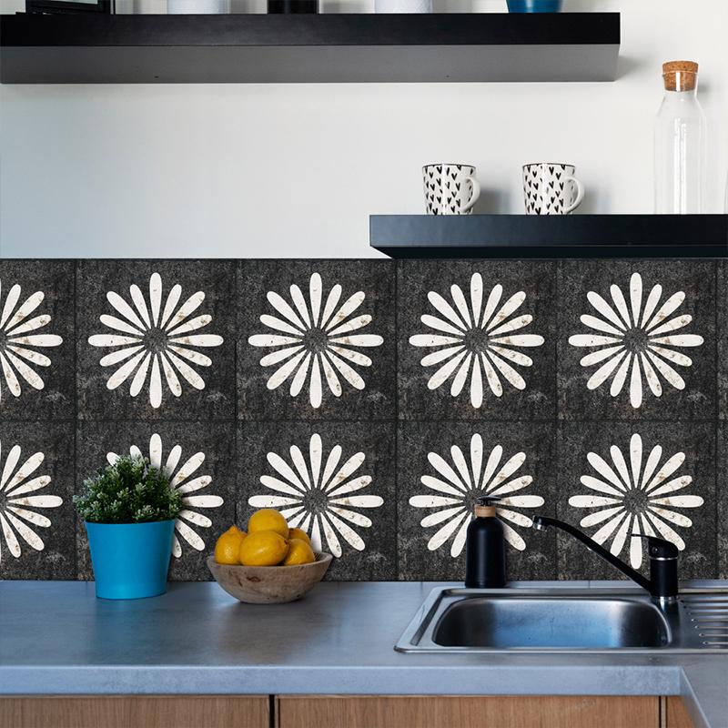 10PCS Peel and Stick Wall Decals for Home Decor Retro Floral Self-Adhesive Wall Sticker