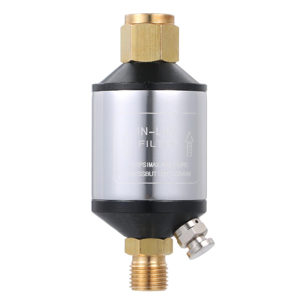 Filter, 1Celsius4 Inch Thread Pneumatic Paint Sprayer Filter with Push Button Drain Valve, to Remove Moisture, Oil