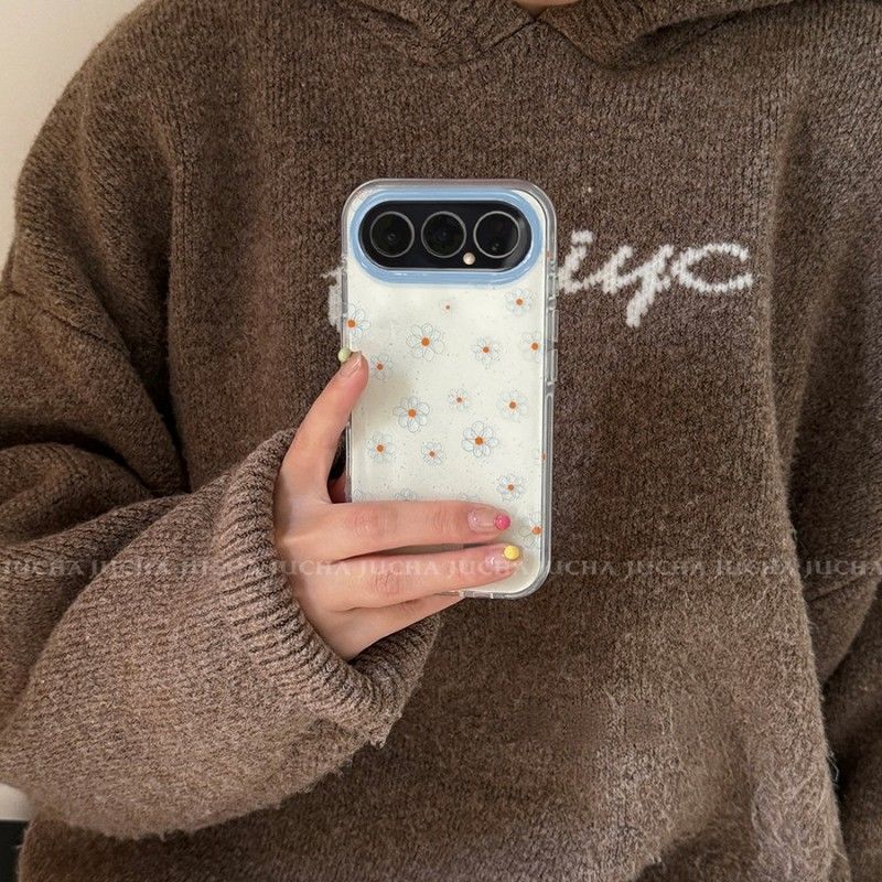 Applicable To Honor Mobile Phone Case Ins Wind Cold Honorpro with Lanyard Women's Loose Fresh Blue Daisy