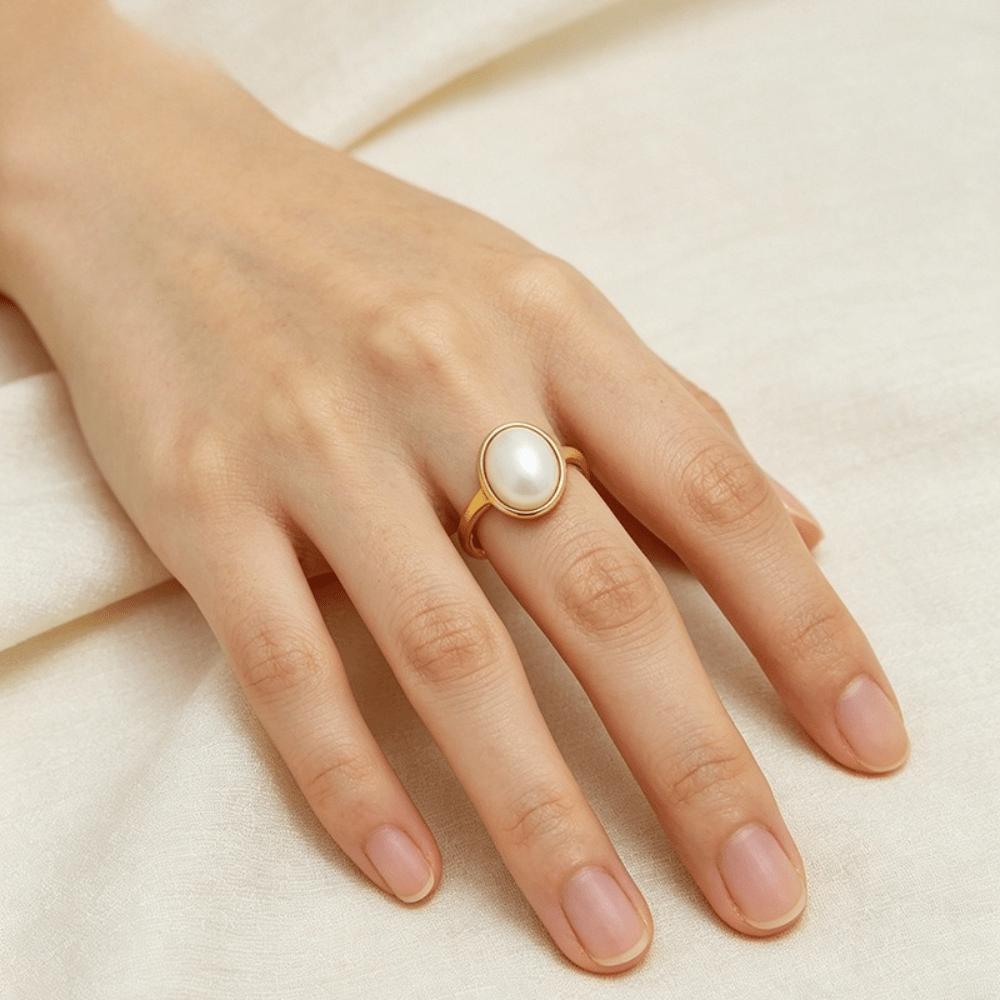 European and American Retro Oval Hemming Ring Simple Bright Gold Thin Ring Commuting Versatile Gentle Temperament Women's Ring