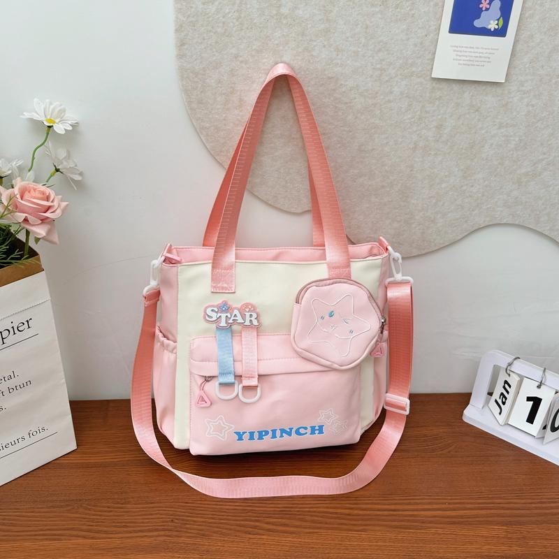 Kontrastní barva taška přes rameno pro studenty střední školy dámská crossbody taška studentská taška do třídy