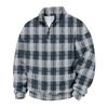 Men's Plaid Quarter-Zip Long Sleeve Flannel Sweatshirt Casual