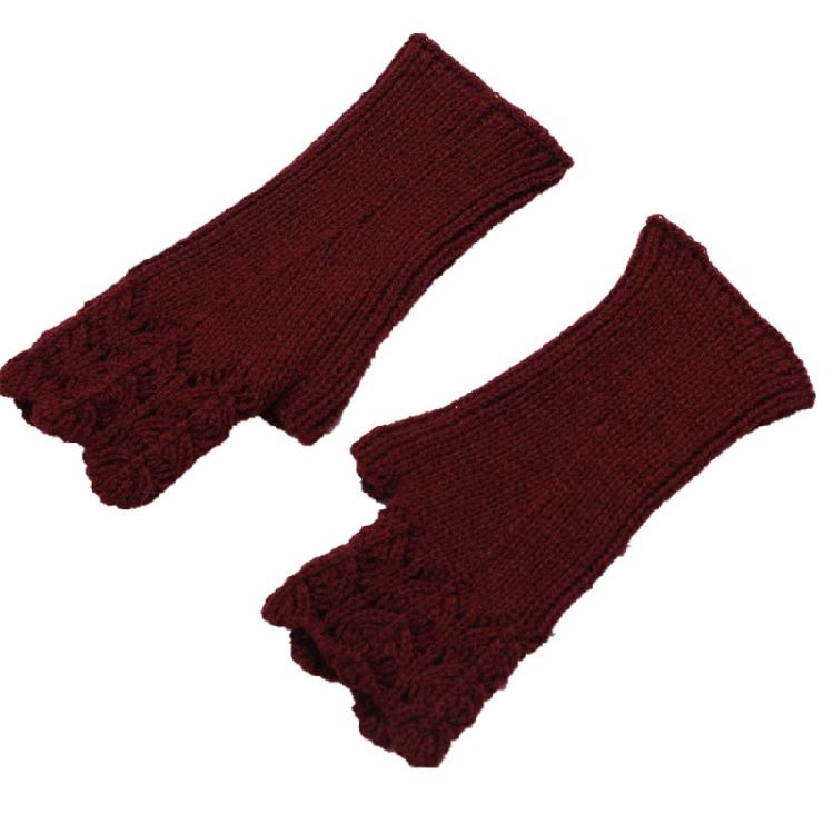 Winter Hand Gloves Soft Warm Gloves Stretchy Fingerless Mittens With Thumb Hole