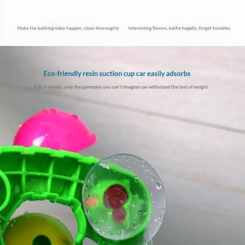 Rainbow Sucker Windmill Bath Toy Water Spray Colorful Waterwheel Interactive Fun Toy for Toddlers Baby Bath Time Play