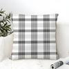 Classic Black White Gray Plaid Pillow Case Cotton Linen Fabric Square Zipper Pillowcase Home Decorative Living Room
