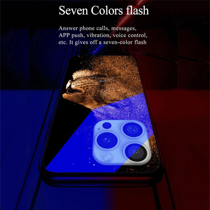 For iPhone 16 Pro Case Call Flash Series Pattern Printing Tempered Glass+TPU Combo Phone Case