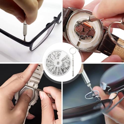 120-Piece Glasses Screw Kit, Lens Leg Screw Kit, Replacement Screws for Eyeglasses and Watch Repair