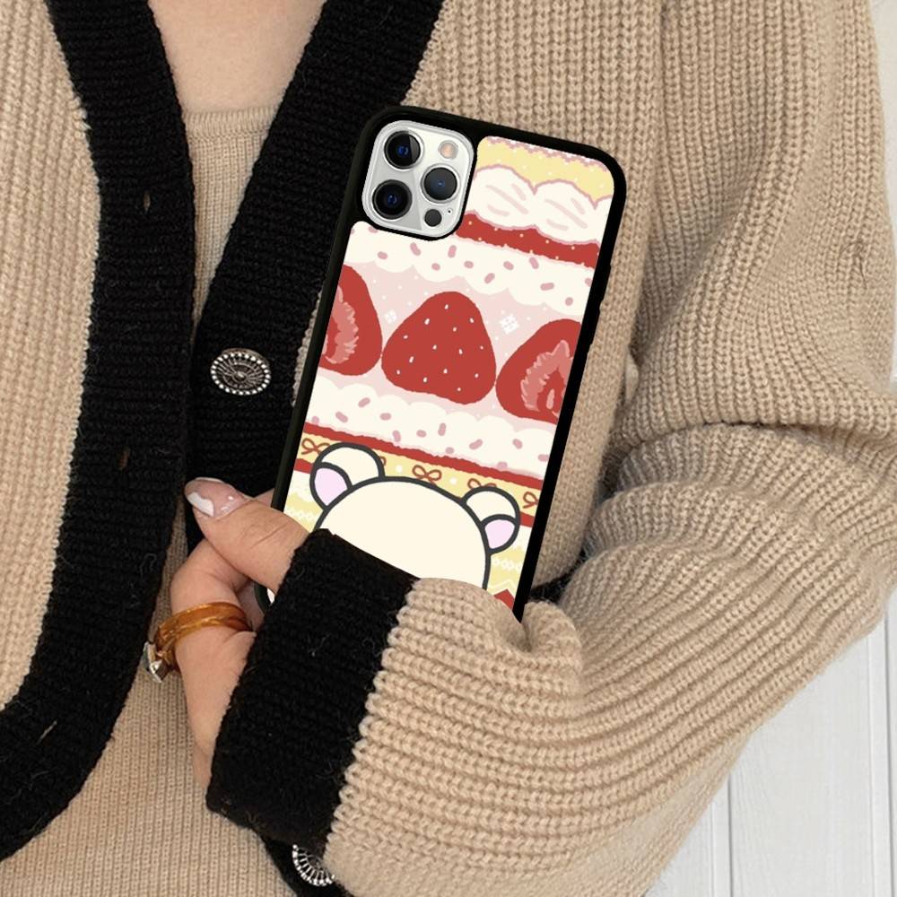 Anime Cute Cartoon Rilakkuma Movie For IPhone 17 16 15 14 13 12 11 Mini Pro Max Plus PC+TPU Back Phone Cover