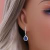 Gorgeous 925 Sterling silver clasp earrings natural Kyanite pear 6*8mm gemstones fine jewelry for women's Proposal Banquet gifts