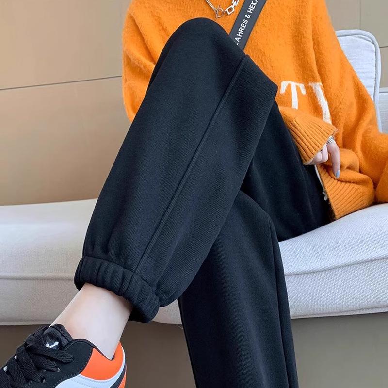 Plus Size 300 Jin Drawstring Sweatpants for Women - Slimming, Loose-Fit, Hip-Covering Lantern Style, Ideal for Spring and Autumn.