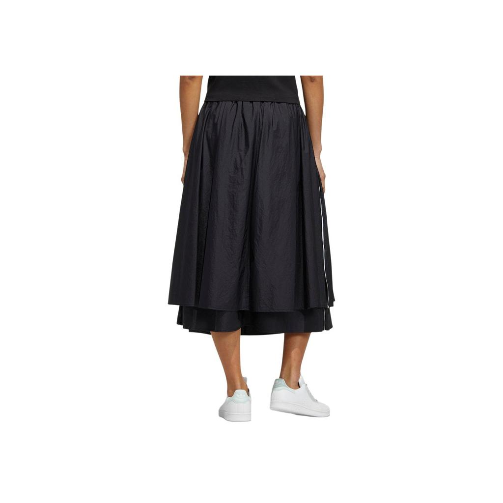 Adidas Оригінали Adibreak Тафта З підкладкою Бічні кнопки Вільна Спортивна midi-спідниця Жіночі спідниці Чорний HC6566
