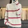 Women Sweater 100% Wool MODERN NEW SAGA Turtleneck Knit Pullover Turn-down Collar Thick Winter Jumpers Female Knit Tops