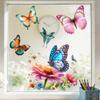 Schmetterlings- und Blumen-Fensteraufkleber können in Wohnzimmern, Schlafzimmern, Küchen und Blumengeschäften verwendet werden.