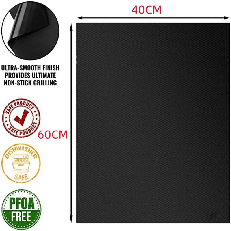 1/5/10pcs 60*40cm Non-stick BBQ Grill Mat Baking Mat Cooking Grilling Sheet Heat Resistance Cleaned Kitchen BBQ Tools 10567