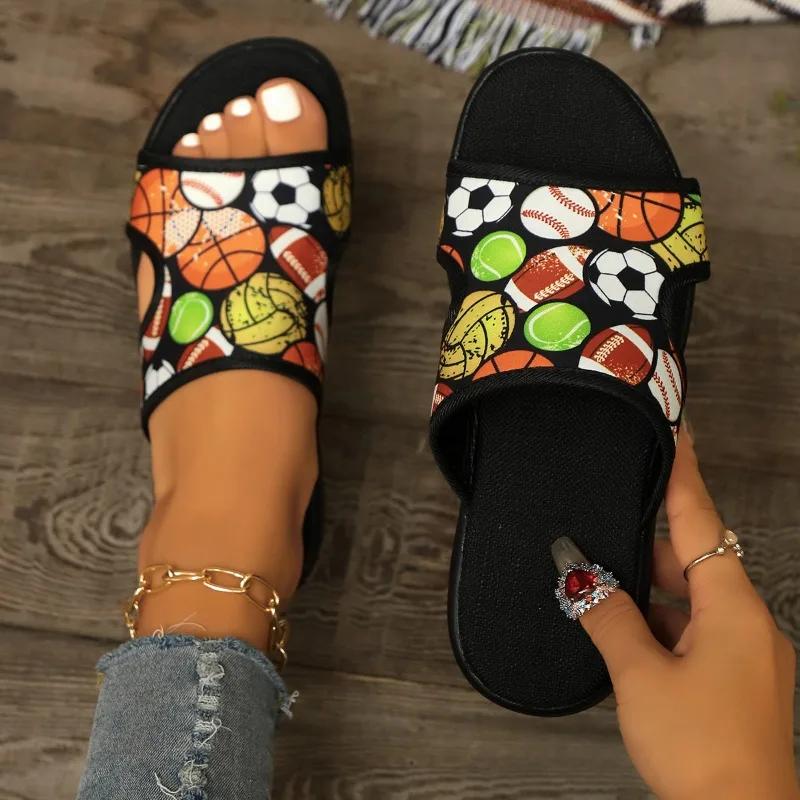 Módní venkovní obuv dámská 2024 nadměrná velikost dámské pantofle ležérní pantofle dámské smíšené barvy kulatá špička platforma klínky boty dámské