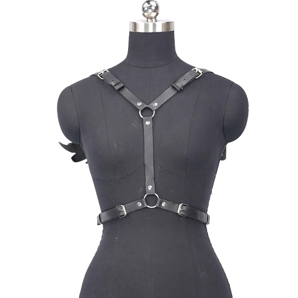 Leather Wing Harness - Gothic Lingerie Accessories for Women