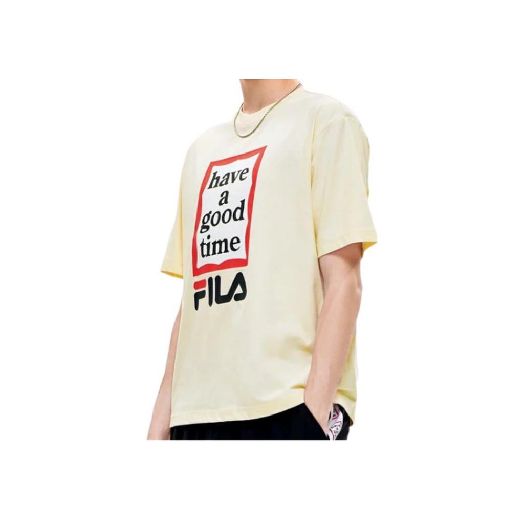 New FILA x Have A Good Time T Shirt Unisex Cheese White F11U229103F-IV