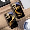 Floating Golden Ribbon For Samsung A 01 52S A04 A05S A10 A12 13 22 23 24 36 42 M02 Note 10 20Ultra 8 9 Golden Glass Phone Case