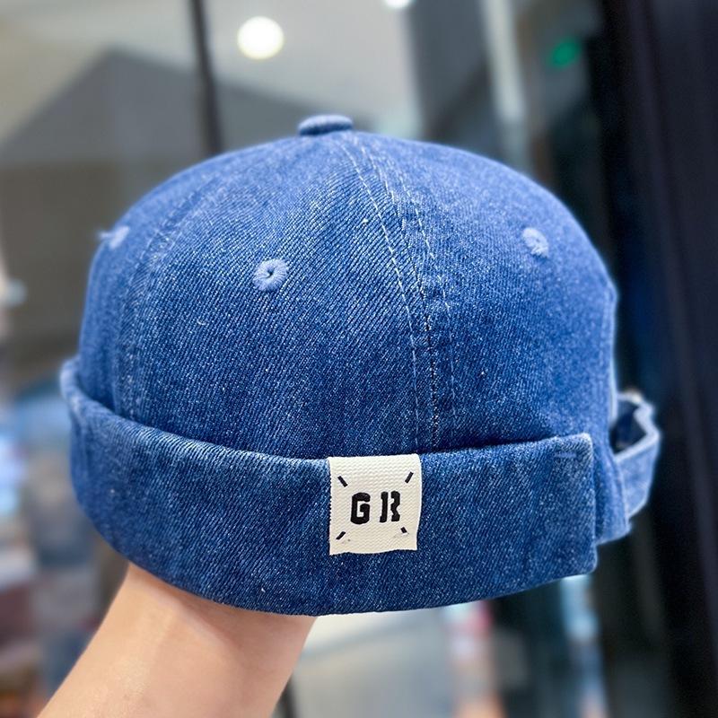 

Japanese washed denim melon skin hat with adjustable men s and women s hip-hop yuppie hat,street style hundred French sailor hat One Size темно-синього кольору