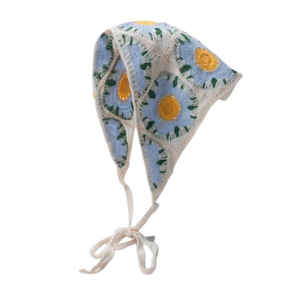 Ręcznie robiona szydełkowa trójkątna chusta na głowę: Francuski Retro, Wszechstronny, Styl Pastoralny