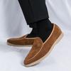 Fashion Brand Men's Comfortable Frosted Leather Pointed Office Loafers Fashionable Spring New Men's Breathable Banquet Wedding Shoes