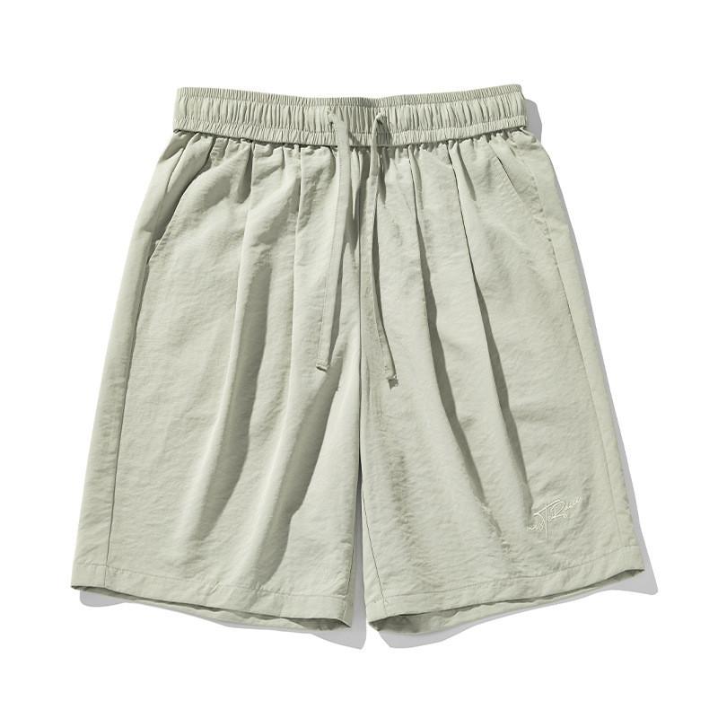 Vintage Style Shorts With Letter Embroidery For Youths