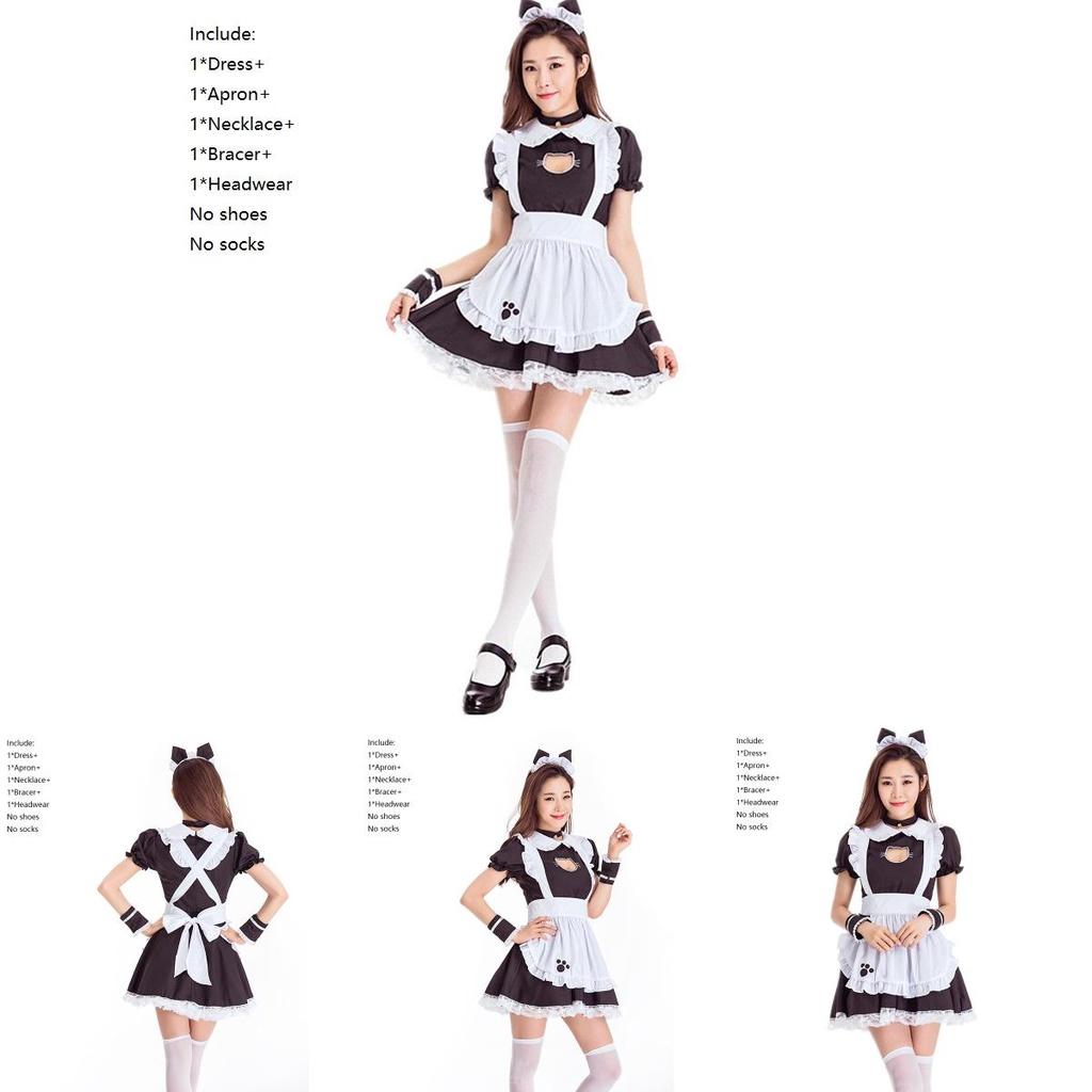 Enchanting Women's Costume Cosplay Lolita Cat Maid Dress With Lace Detail For Parties
