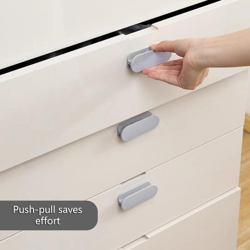 2Pcs Window Cabinet Drawer Handles Self Adhesive Door Wardrobe Handle Organizers Pastes Open Sliding Door Knob Auxliary