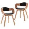 Dining Chairs 2 Pcs Bentwood and Faux Leather