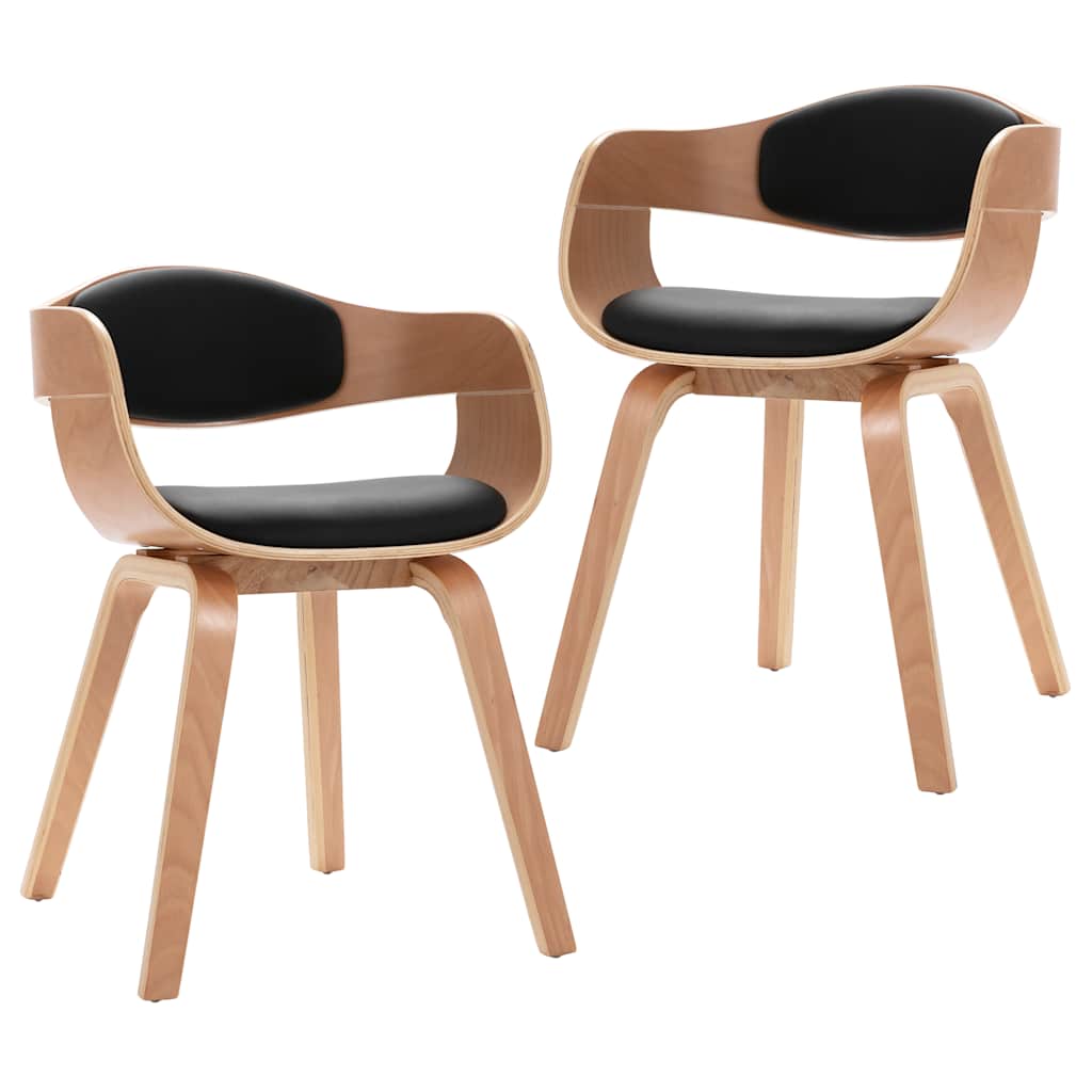 Dining Chairs 2 Pcs Bentwood and Faux Leather