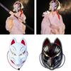 Fox Mask Halloween Tenko Hannya Cosplay Cosplay Moe Halloween Event White and One [vrunyuoi] Set, Japanese-Style Mask, White, Unisex, Mask, Prop,