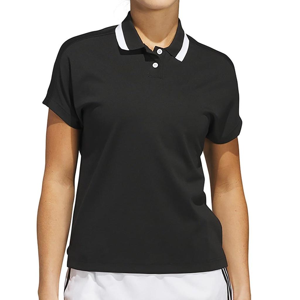 Adidas Golf Beyond the Course French Sleep Box Silhouette Short Sleeve Polo for Black Women,