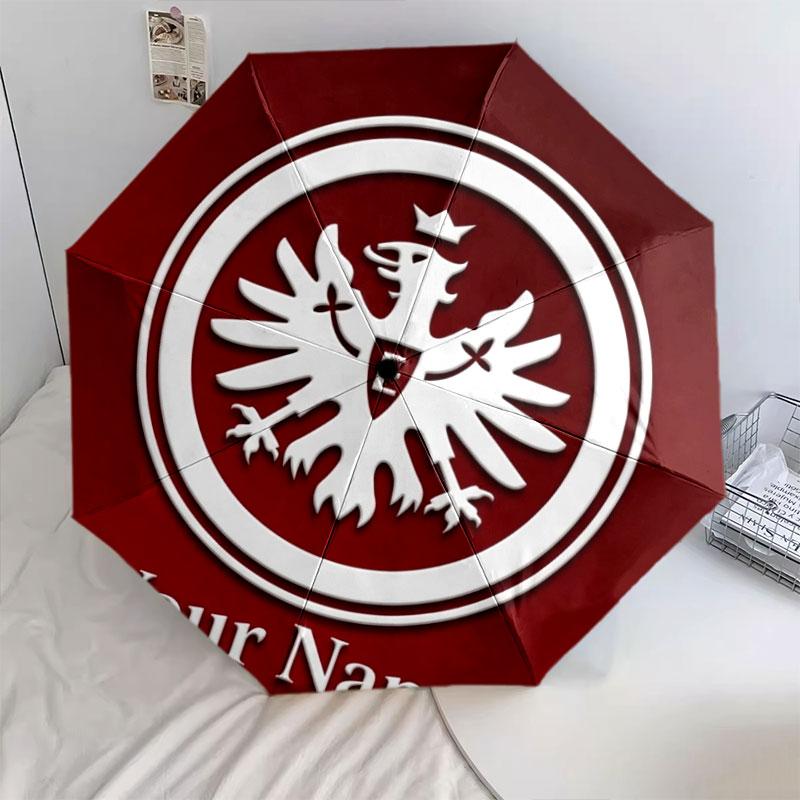 1 PC Automatic Folding Umbrella - Eintracht Frankfurt Custom Name Pattern, Portable & Foldable Design with 8 Ribs, Christmas Birthday Gifts